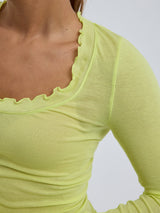 Seamless Basic Cotton Romance | Cotton L/S T-Shirt Neon Yellow