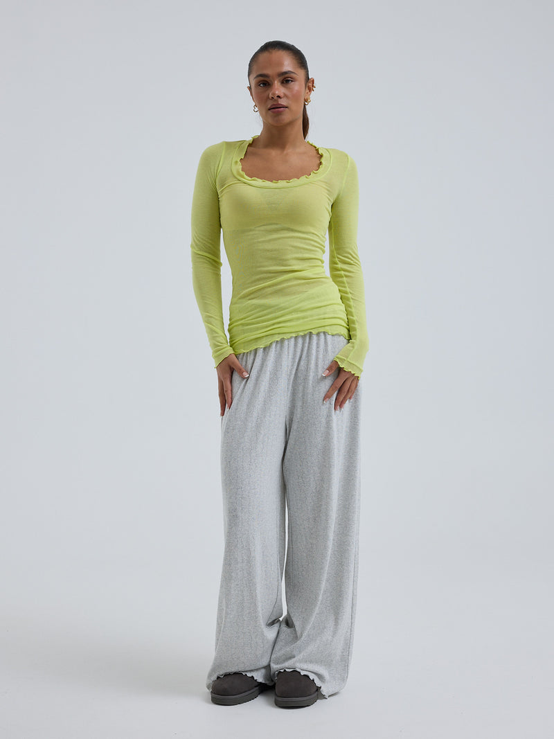 Seamless Basic Cotton Romance | Cotton L/S T-Shirt Neon Yellow