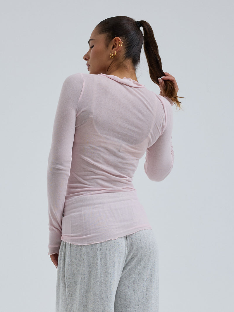 Seamless Basic Cotton Romance | Cotton L/S T-Shirt Pale Rose