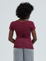 Seamless Basic Cotton Roseanna | Cotton S/S T-Shirt Burgundy