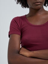 Seamless Basic Cotton Roseanna | Cotton S/S T-Shirt Burgundy