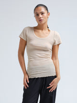 Seamless Basic Cotton Roseanna | Cotton S/S T-Shirt Dark sand