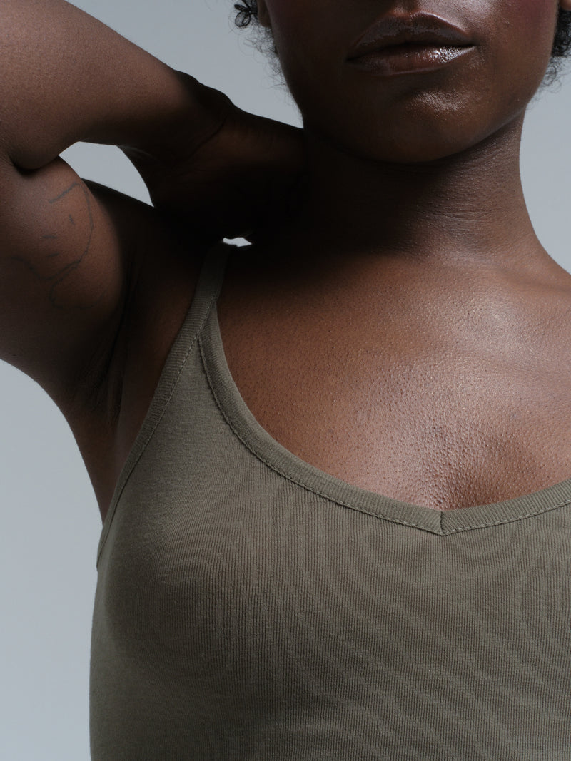 Seamless Basic Cotton Spaghetti | Cotton Strap Top Tea Leaf