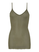 Seamless Basic Cotton Spaghetti | Cotton Strap Top Tea Leaf