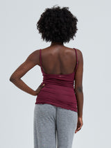Seamless Basic Cotton Spaghetti | Cotton Strap Top Burgundy