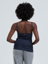 Seamless Basic Cotton Spaghetti | Cotton Strap Top Midnight