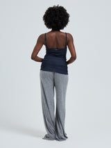 Seamless Basic Cotton Spaghetti | Cotton Strap Top Midnight