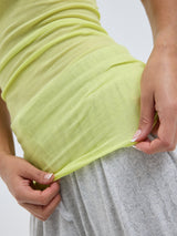 Seamless Basic Cotton Spaghetti | Cotton Strap Top Neon Yellow