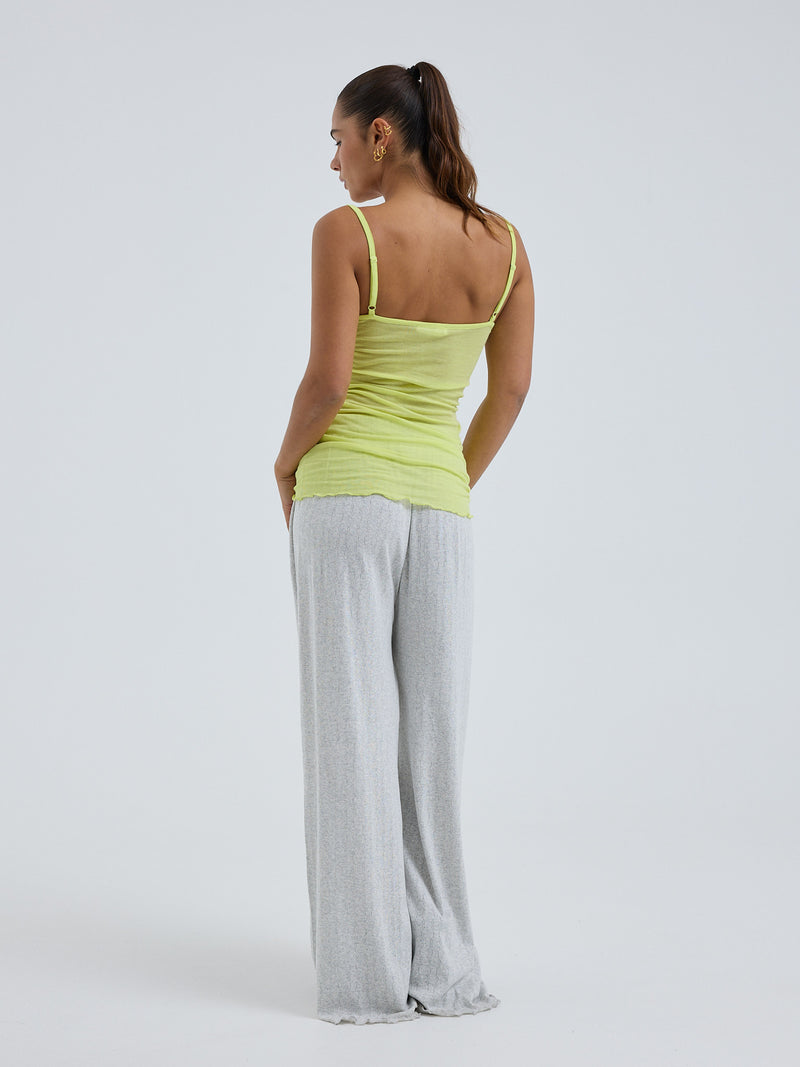 Seamless Basic Cotton Spaghetti | Cotton Strap Top Neon Yellow