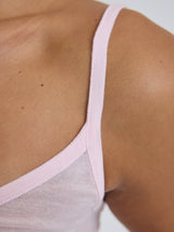 Seamless Basic Cotton Spaghetti | Cotton Strap Top Pale Rose