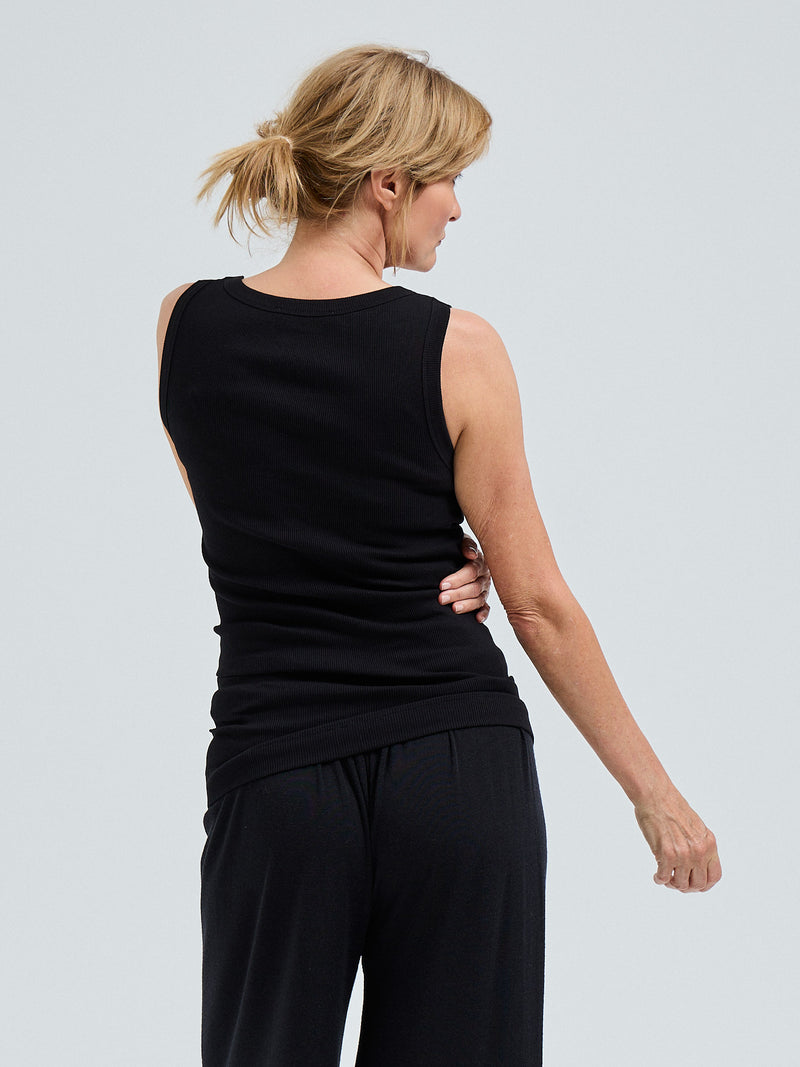 Seamless Basic Crush | Organic cotton Tank Top Black