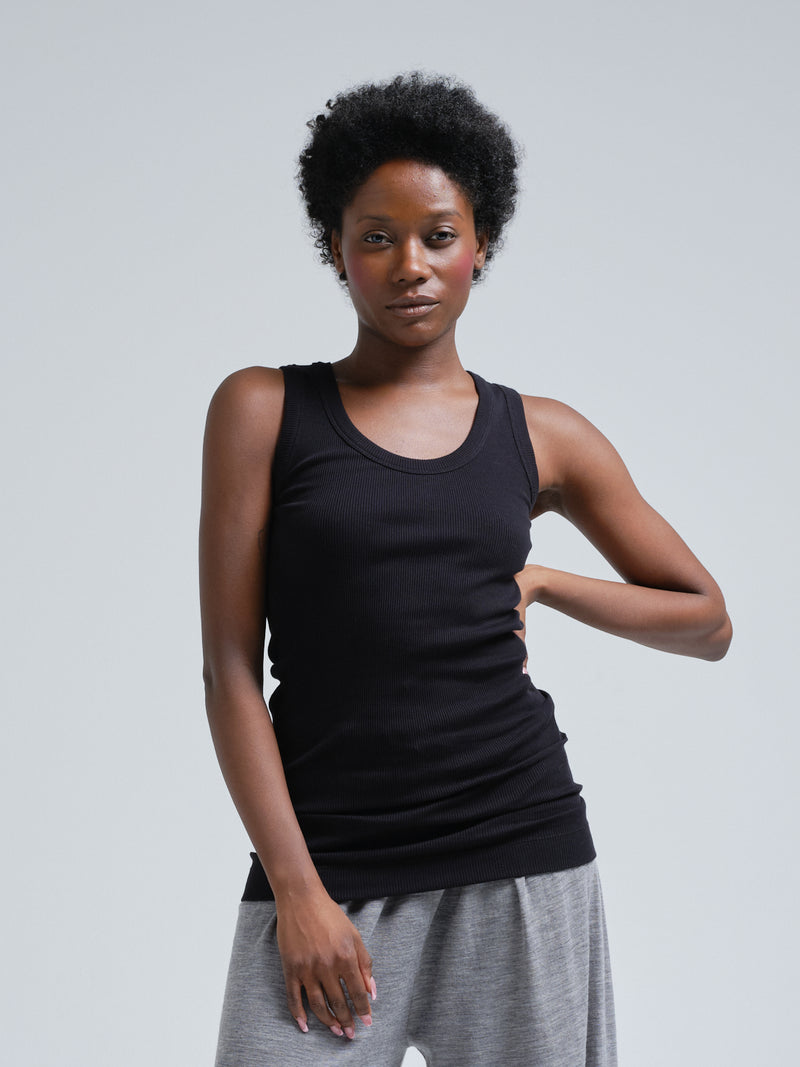 Seamless Basic Crush | Organic cotton Tank Top Black