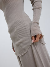 Seamless Basic Elegante | Merino wool L/S T-Shirt Beige