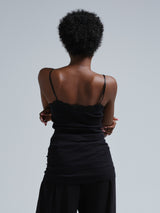 Seamless Basic Fab | Organic cotton Strap Top Black