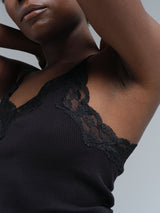 Seamless Basic Fab | Organic cotton Strap Top Black
