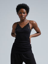 Seamless Basic Fab | Organic cotton Strap Top Black