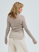 Seamless Basic Fiori | Merino wool L/S T-Shirt Beige