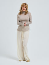 Seamless Basic Fiori | Merino wool L/S T-Shirt Beige