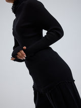 Seamless Basic Fiori | Merino wool L/S T-Shirt Black