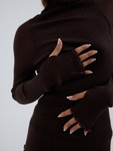 Seamless Basic Fiori | Merino wool L/S T-Shirt Dark Brown