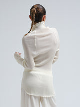 Seamless Basic Fiori | Merino wool L/S T-Shirt Off-White