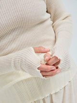 Seamless Basic Fiori | Merino wool L/S T-Shirt Off-White