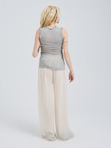 Seamless Basic Flounce | Cotton Tank Top Grey Melange