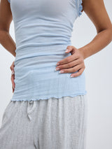 Seamless Basic Flounce | Cotton Tank Top Hazy Sky