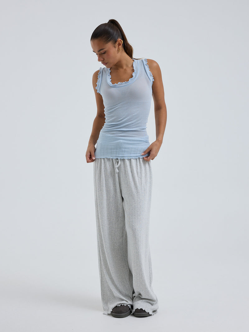 Seamless Basic Flounce | Cotton Tank Top Hazy Sky