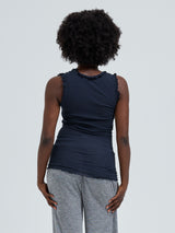 Seamless Basic Flounce | Cotton Tank Top Midnight