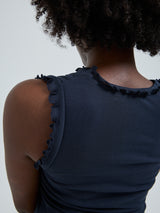 Seamless Basic Flounce | Cotton Tank Top Midnight