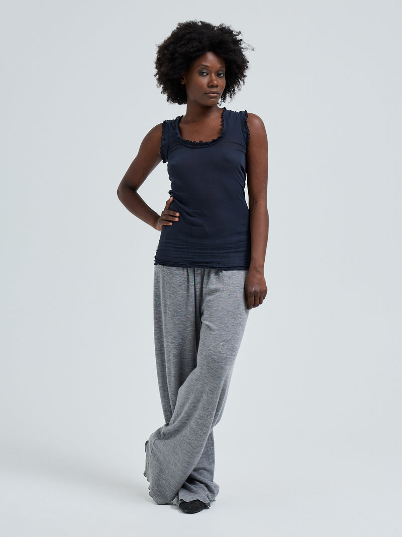 Seamless Basic Flounce | Cotton Tank Top Midnight
