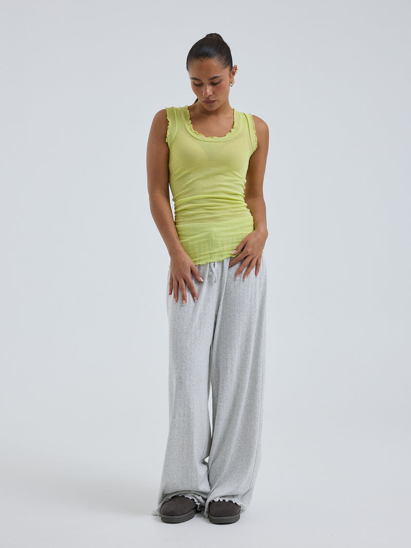 Seamless Basic Flounce | Cotton Tank Top Neon Yellow