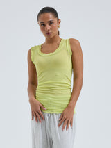 Seamless Basic Flounce | Cotton Tank Top Neon Yellow