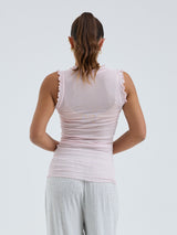 Seamless Basic Flounce | Cotton Tank Top Pale Rose