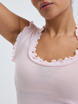 Seamless Basic Flounce | Cotton Tank Top Pale Rose