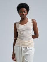 Seamless Basic Flounce | Cotton Tank Top Rosie Beige