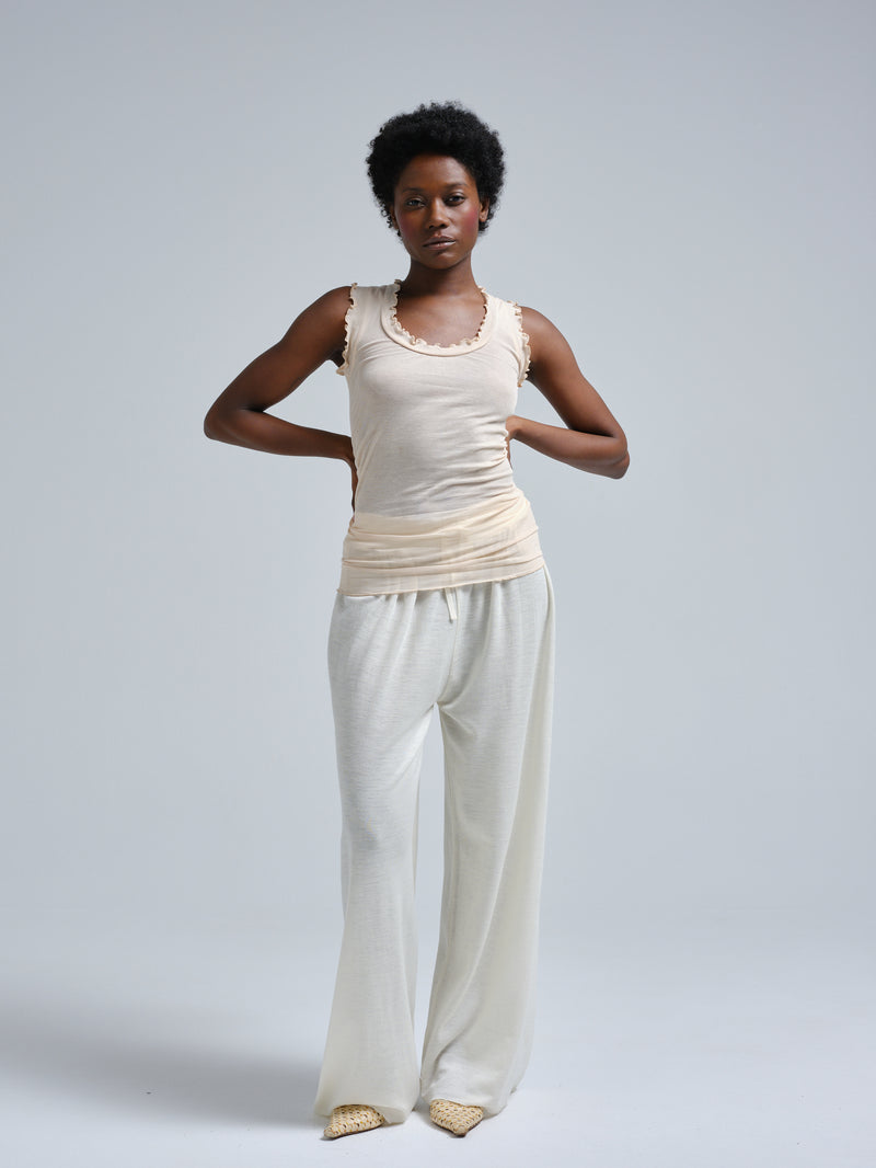 Seamless Basic Flounce | Cotton Tank Top Rosie Beige