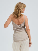 Seamless Basic Fresco | Merino wool Strap Top Beige