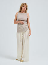 Seamless Basic Fresco | Merino wool Strap Top Beige
