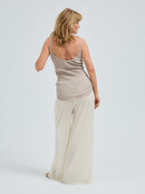 Seamless Basic Fresco | Merino wool Strap Top Beige