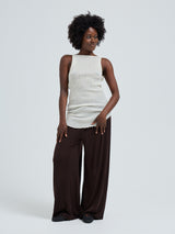 Seamless Basic Fresco | Merino wool Strap Top Off-White