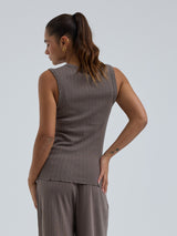 Seamless Basic Jacquard Crush | Cotton Tank Top Fungi