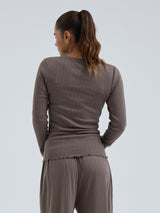 Seamless Basic Jacquard Fiore | Cotton L/S T-Shirt Fungi