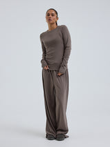 Seamless Basic Jacquard Fiore | Cotton L/S T-Shirt Fungi