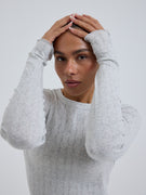 Jacquard Fiore | Cotton - Lt grey melange