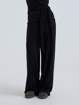 Seamless Basic Jacquard Pants | Cotton Pants Black