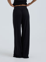 Seamless Basic Jacquard Pants | Cotton Pants Black