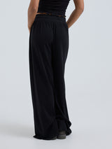 Seamless Basic Jacquard Pants | Cotton Pants Black