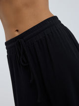 Seamless Basic Jacquard Pants | Cotton Pants Black